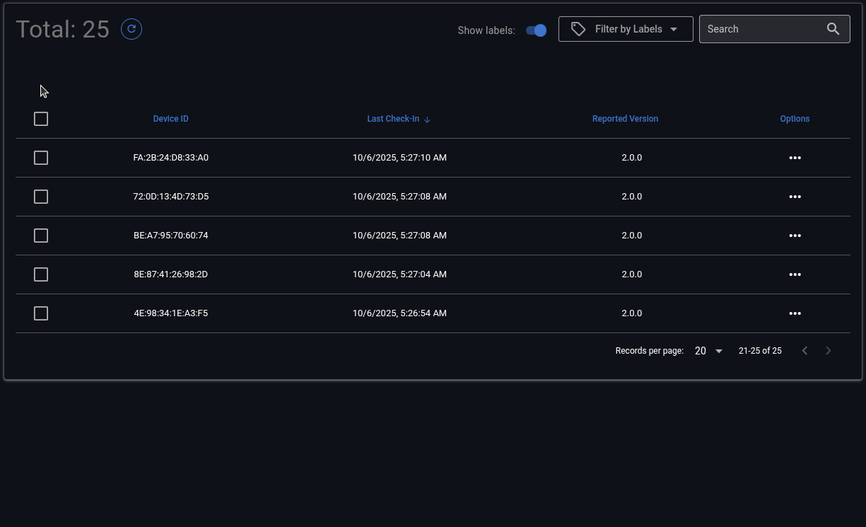 Delete multiple devices