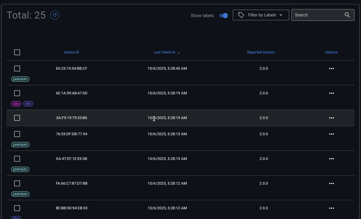 Add label to single device